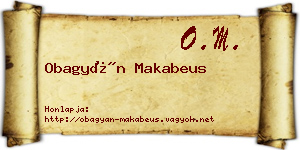 Obagyán Makabeus névjegykártya